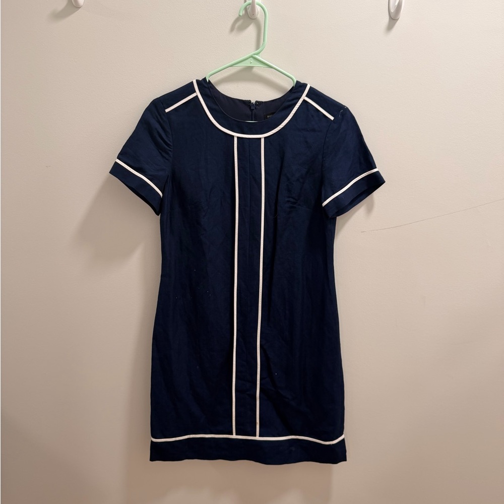 Banana Republic Dark Blue Dress with White Trim